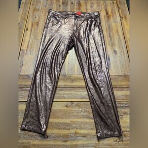 V Cristina Y2K Women’s Shimmering Bronze Boho Festival Punk Pants. Size 12